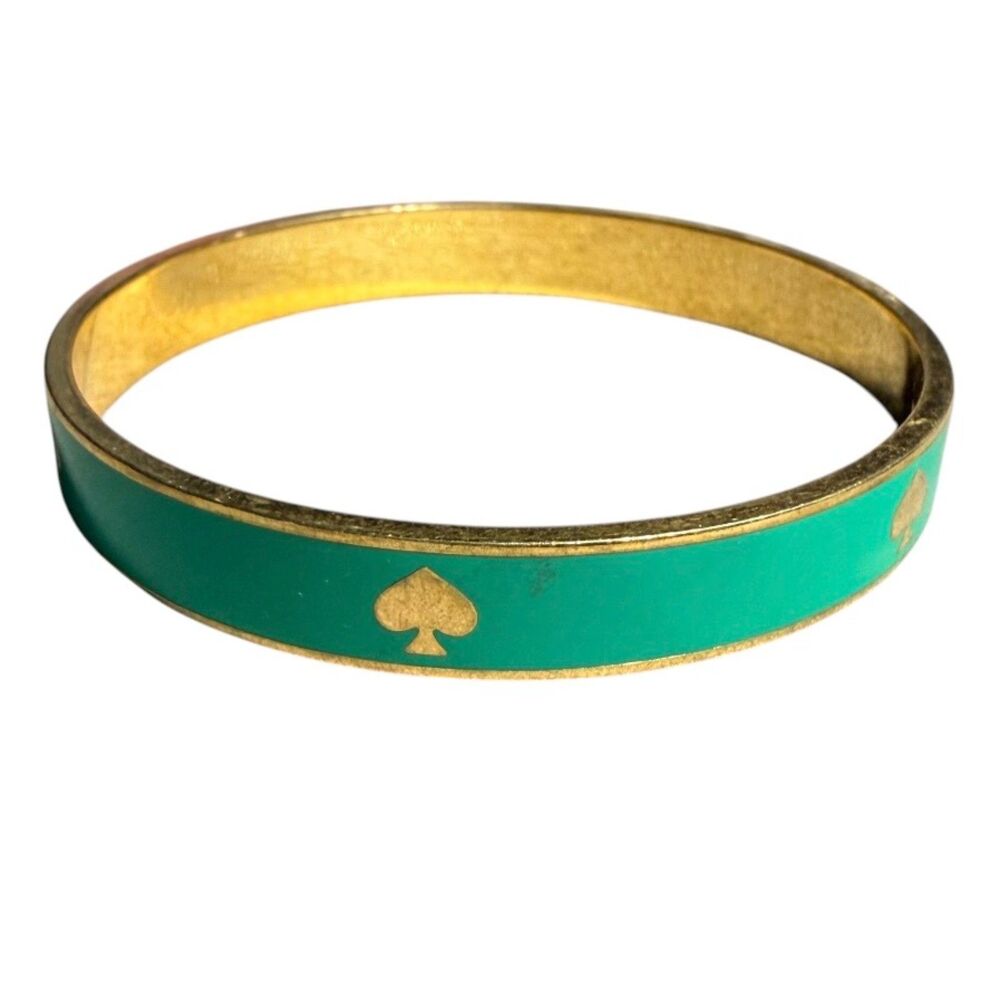 Kate Spade New York Retired "Spot The Spade" Enamel Inlay Bangle Bracelet